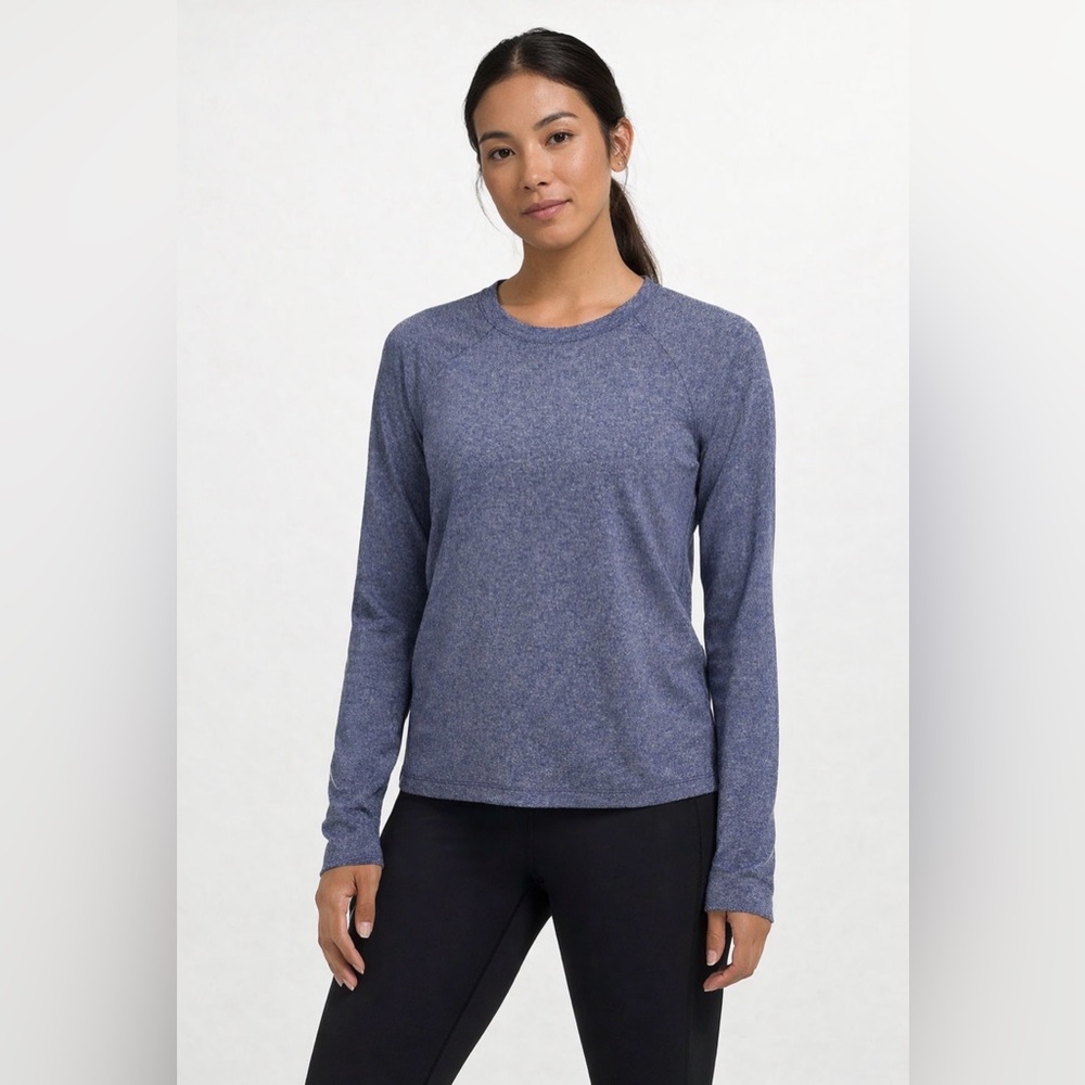Lululemon Long Sleeve Heathered Blue Vent Tech Top